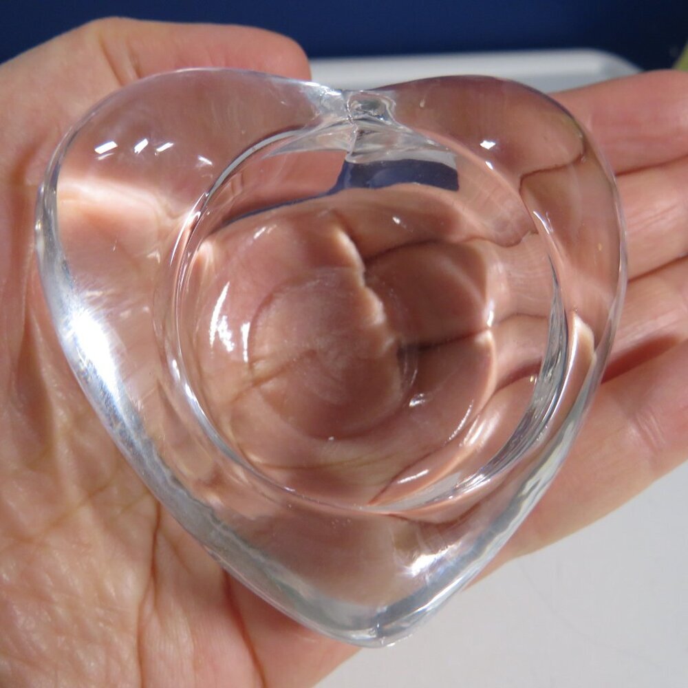 Clear Glass Heart Candle Holder 3" Votive holder Valentines Romance Wedding